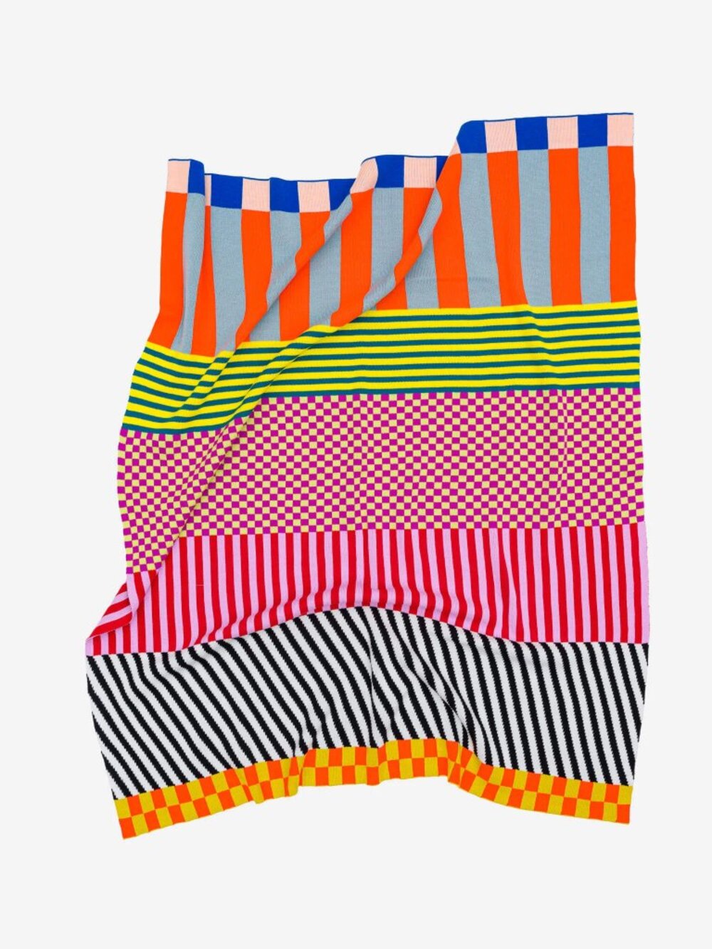 Verloop Colorful Pattern Patch Knit Throw Blanket - Picture 2 of 5